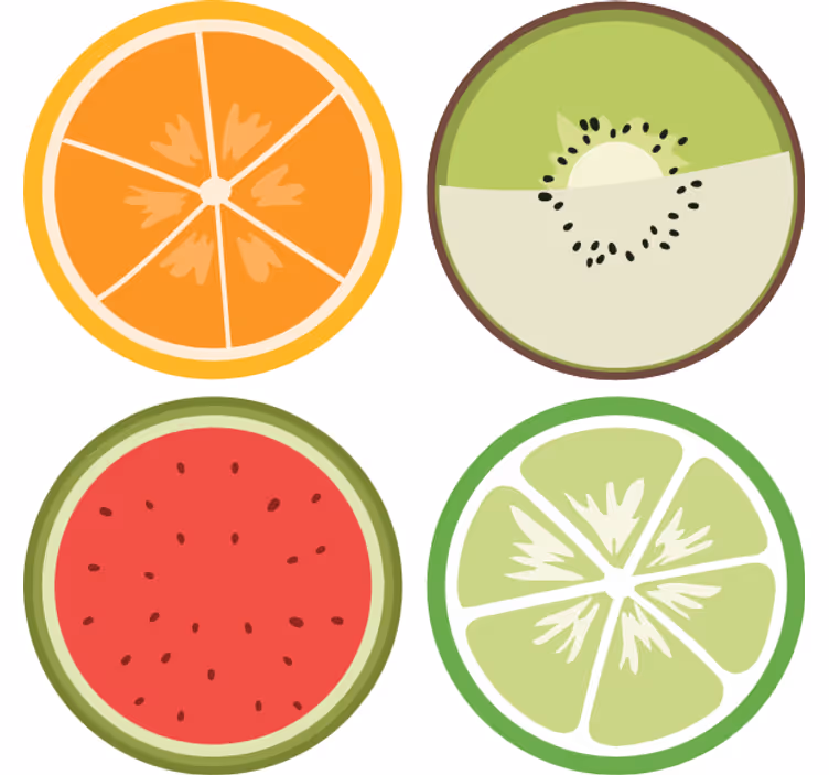 Moderne onderzetters citrusvruchten plakjes - TenStickers
