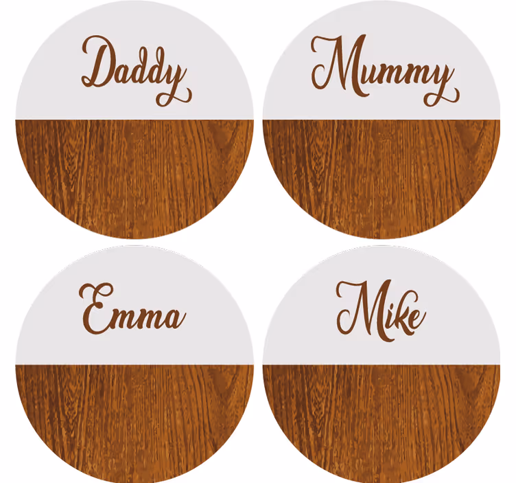 Gepersonaliseerde onderzetters Houten marmer - TenStickers