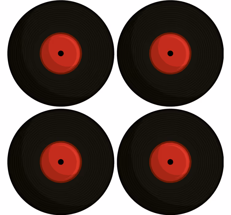 Vintage onderzetters retro vinyl platen design - TenStickers