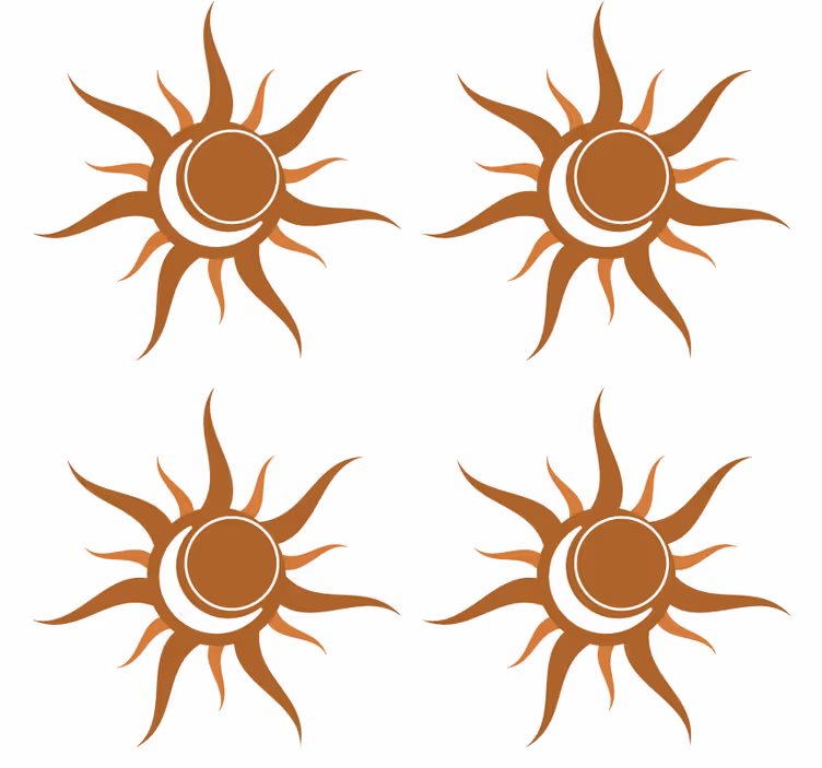 Onderzetters zonnensymbool met curven - TenStickers