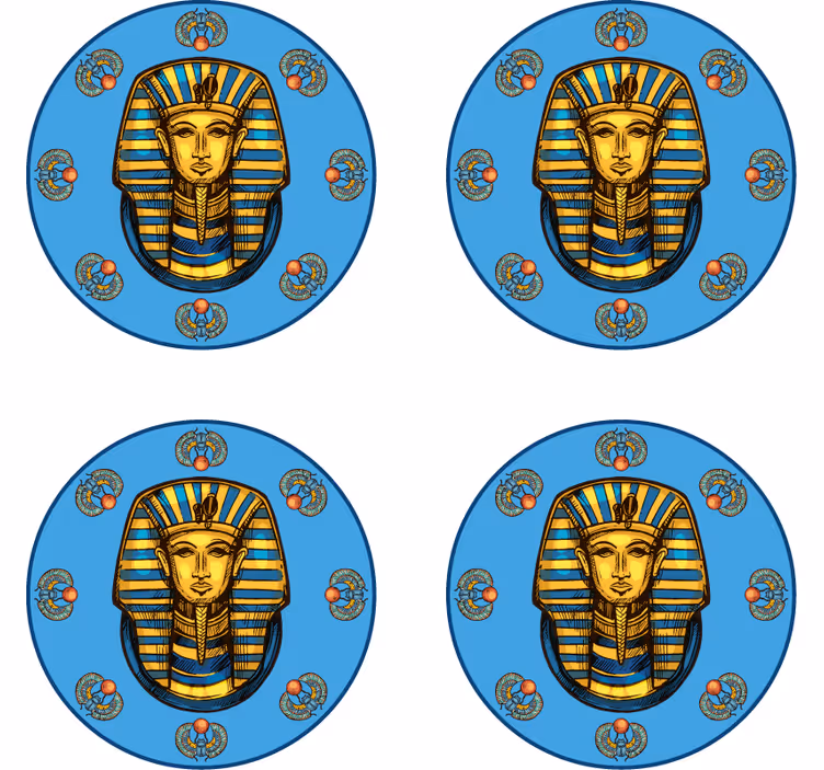 Enge onderzetters egyptisch farao portret - TenStickers