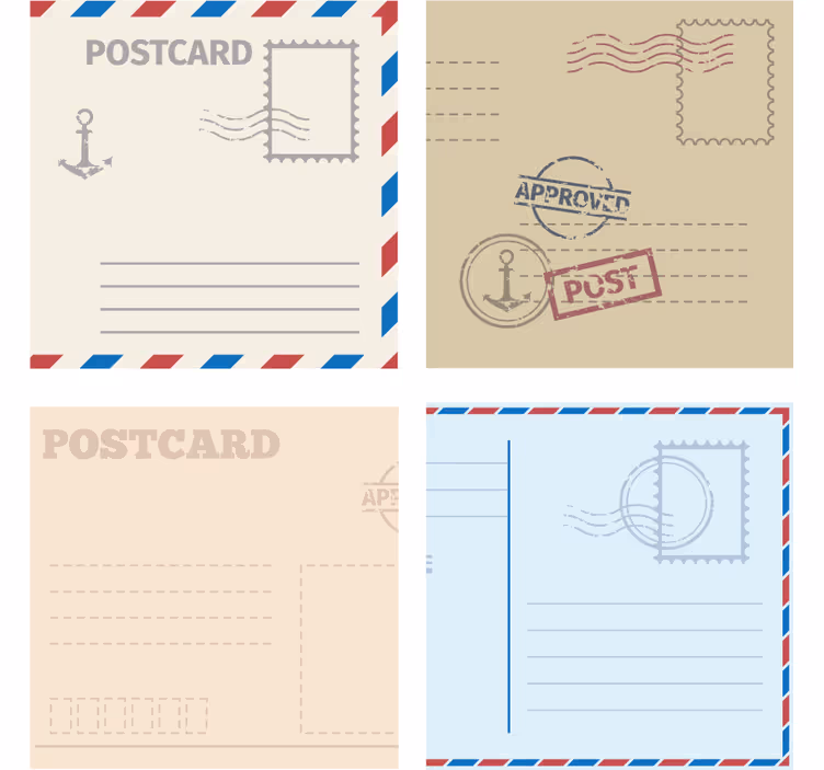 Moderne onderzetters vintage postkaart ontwerp - TenStickers