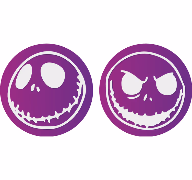 Halloween onderzetters met schedel gezichten - TenStickers