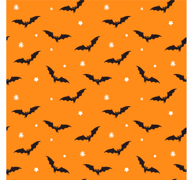 Halloween onderzetters met vleermuispatroon oranje - TenStickers