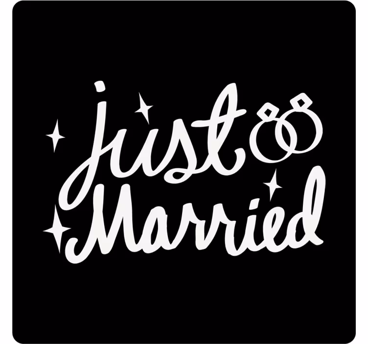 Onderzetters bruiloft just married viering - TenStickers
