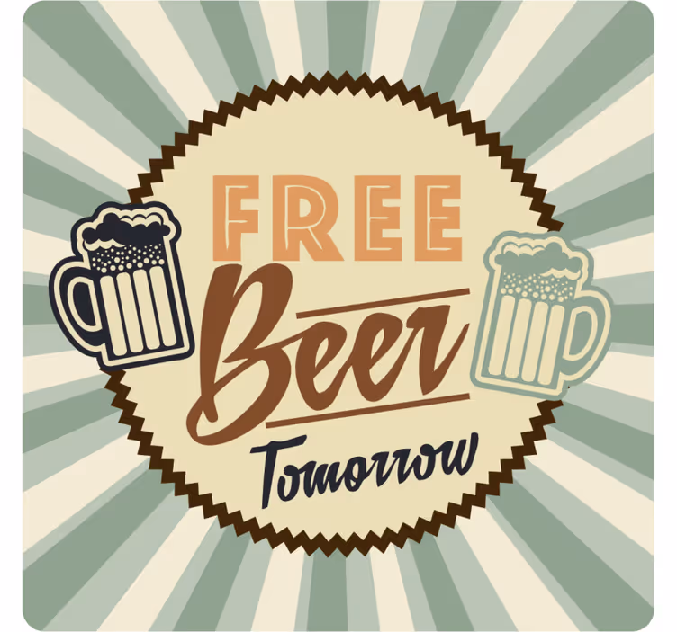 Bier onderzetters retro vrij bier aankondiging - TenStickers