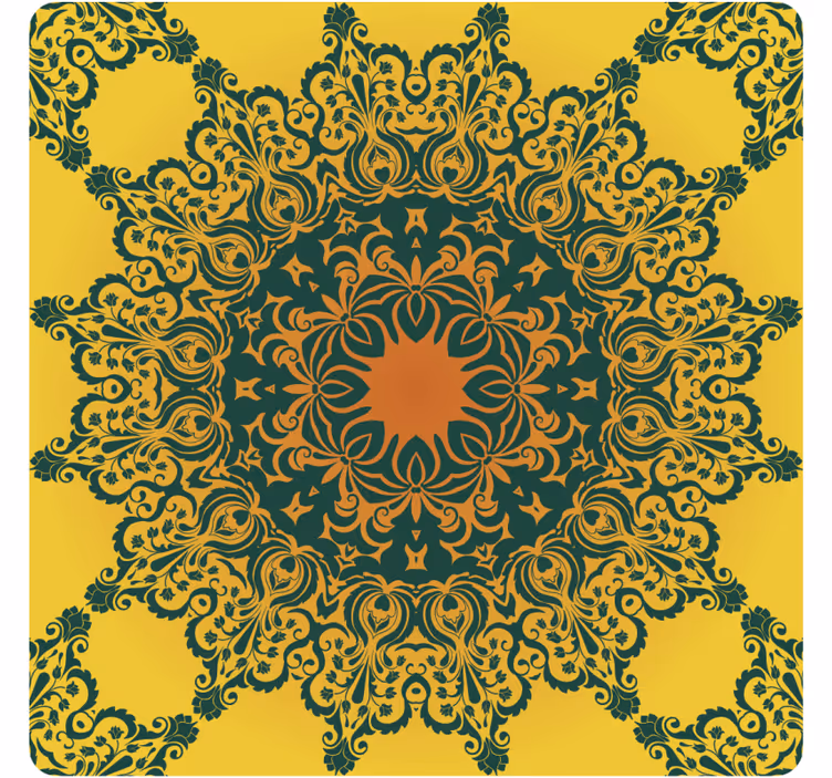 Onderzetters ornate geel patroon - TenStickers