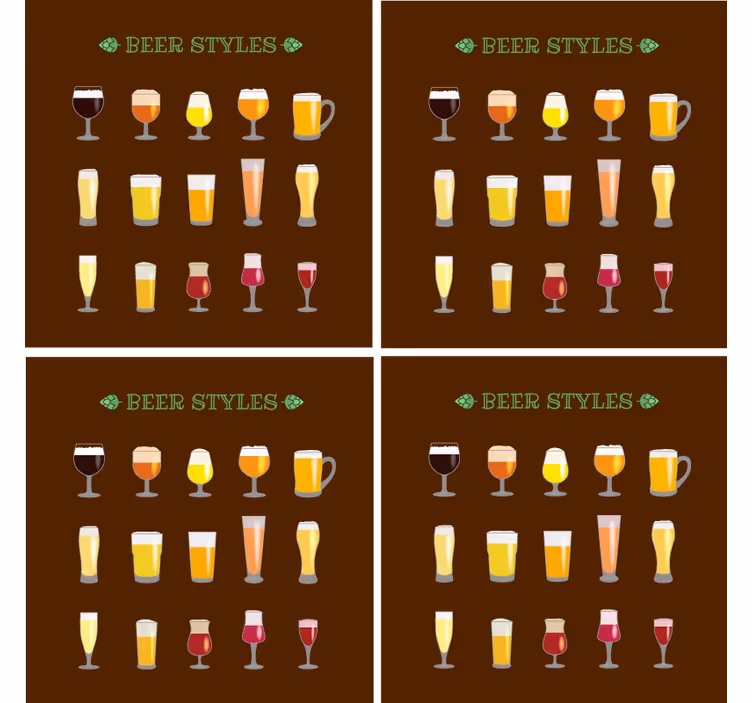 Bier onderzetters voor verschillende bierglazen - TenStickers