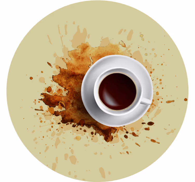 Enge onderzetters coffee cup met spetter - TenStickers