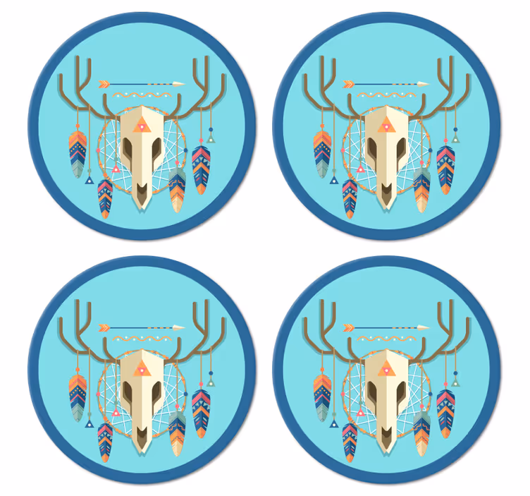 Moderne onderzetters Schedel boho-stijl - TenStickers