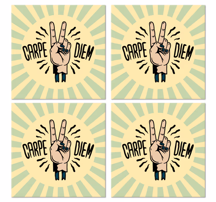 Citaat onderzetters vredeshandsymbool - TenStickers