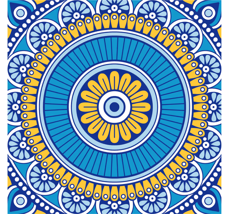 Onderzetters geometrisch bloemmotief - TenStickers
