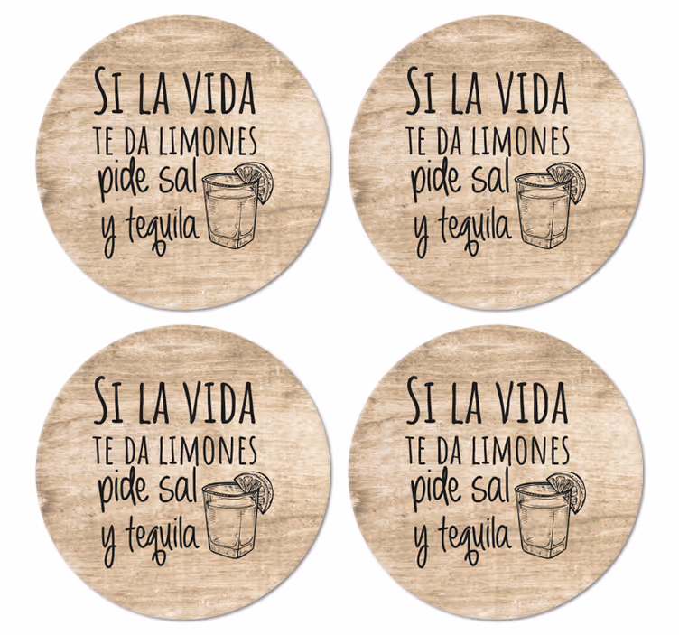 Citaat onderzetters geniet van levensmomenten - TenStickers