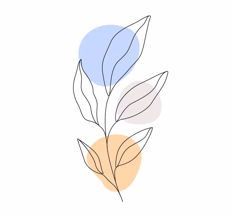 Moderne onderzetters abstract botanische lijntekening - TenStickers