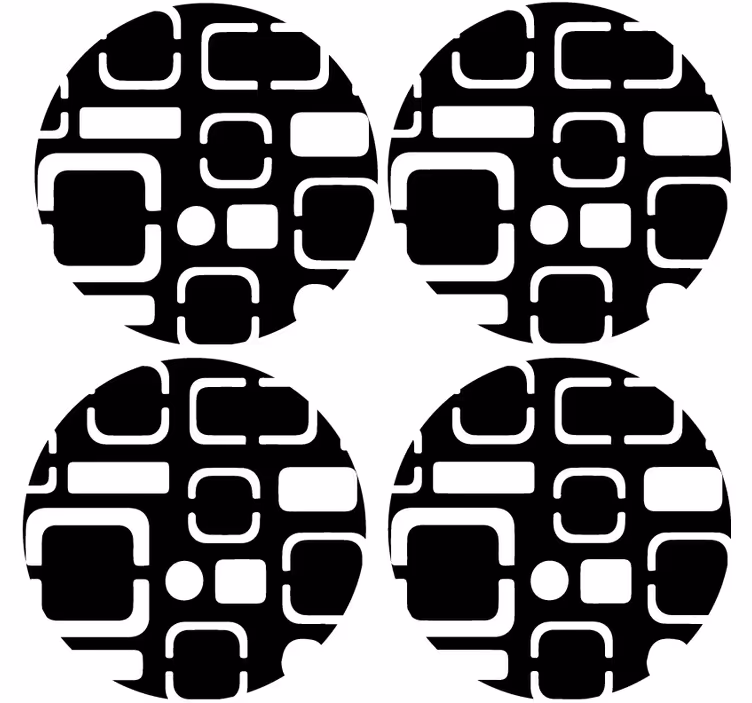 Onderzetters met geometrische zwarte motieven - TenStickers
