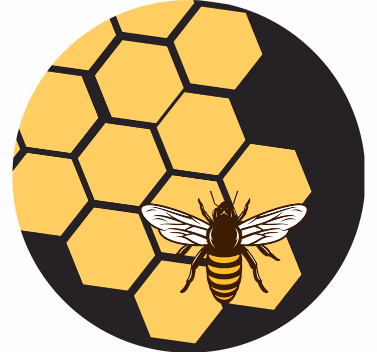 Enge onderzetters bijen en honingraat patroon - TenStickers