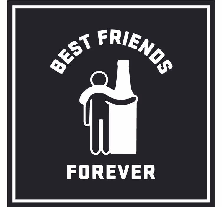 Bier onderzetters beste vrienden omarmen bier - TenStickers