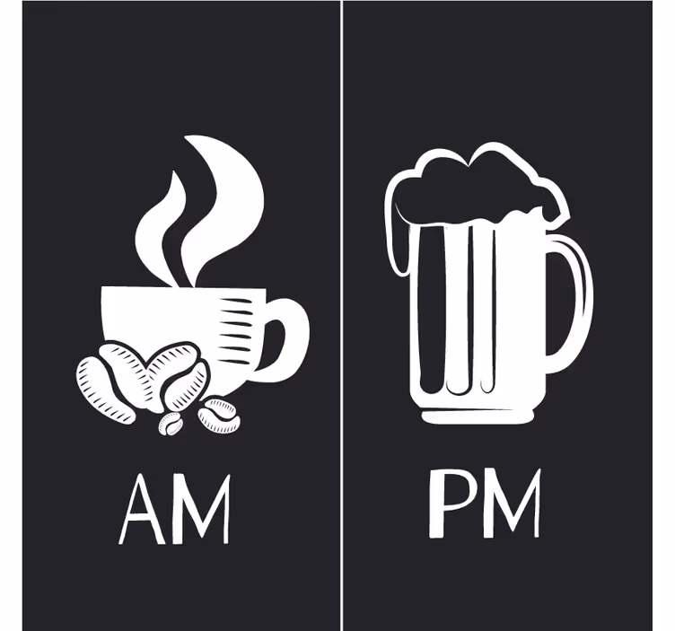 Citaat onderzetters ochtendkoffie avondbier - TenStickers