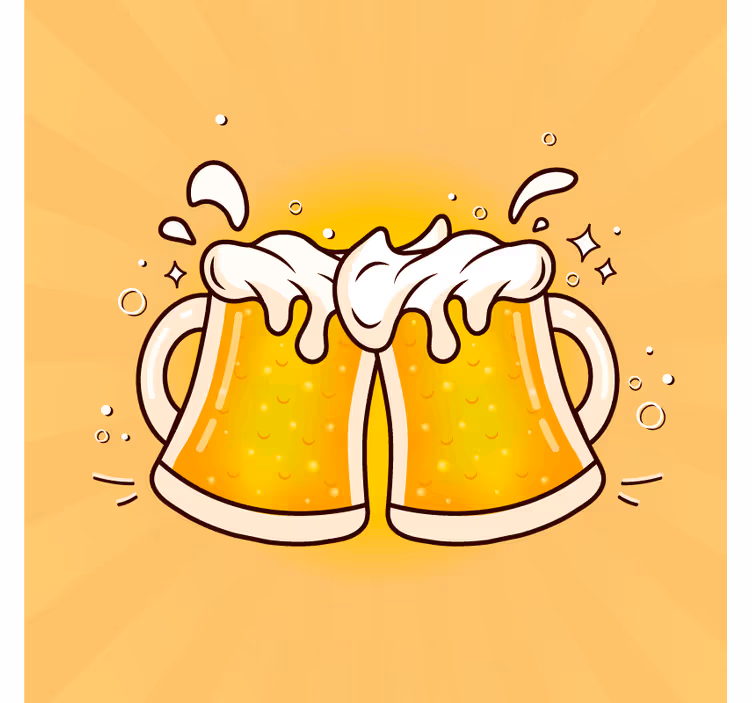 Bier onderzetters proost met biermokjes - TenStickers