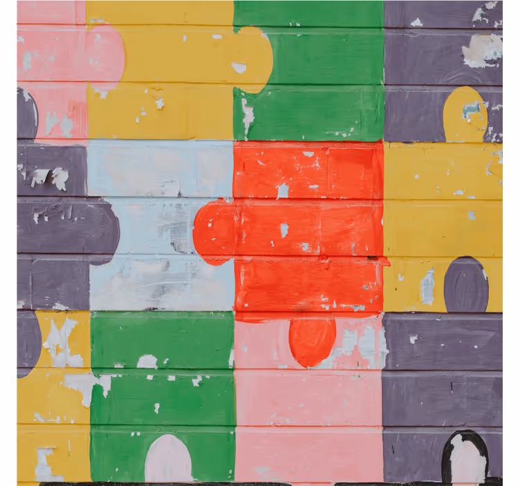 Enge onderzetters met kleurrijk puzzelpatroon - TenStickers