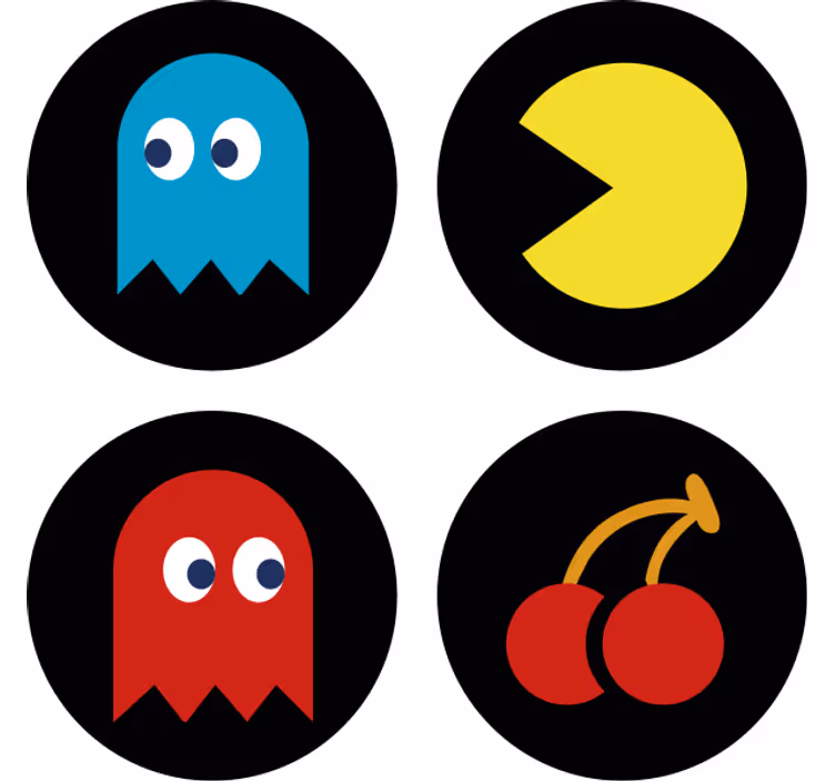 Enge onderzetters kleurrijke retro iconen - TenStickers