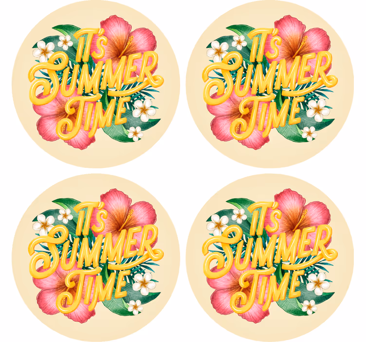 Citaat onderzetters bloemige zomer quote - TenStickers