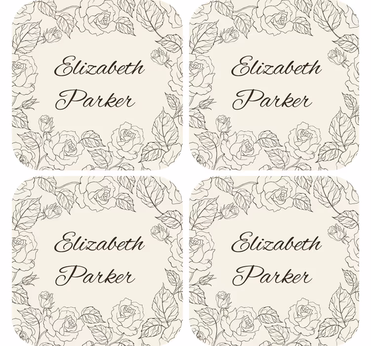 Gepersonaliseerde onderzetters Vintage rozen - TenStickers