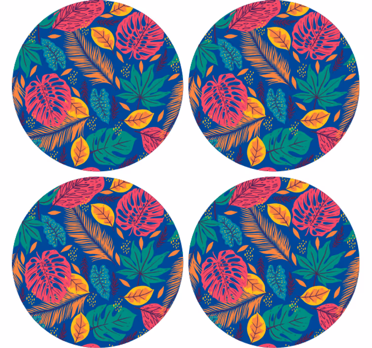 Onderzetters tropisch bladprint - TenStickers