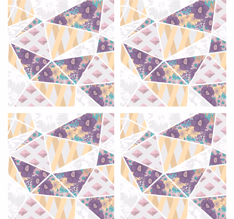 Onderzetters geometrische bloemmotieven - TenStickers