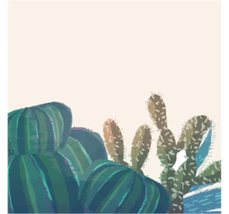 Onderzetters cactussenarrangement met textuur - TenStickers