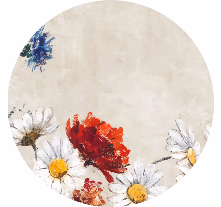 Vintage onderzetters met levendige bloemencompositie - TenStickers