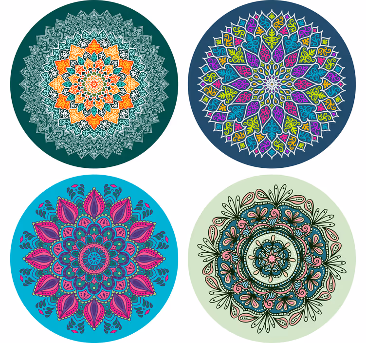 Onderzetters met intricate mandala patronen - TenStickers