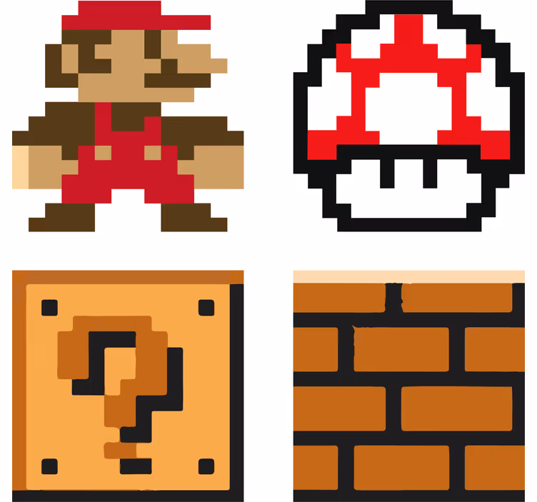 Enge onderzetters Super mario-thema's - TenStickers
