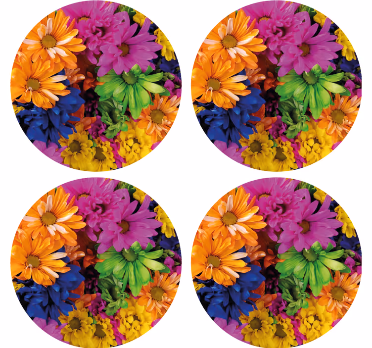 Moderne onderzetters met levendig botanisch arrangement - TenStickers