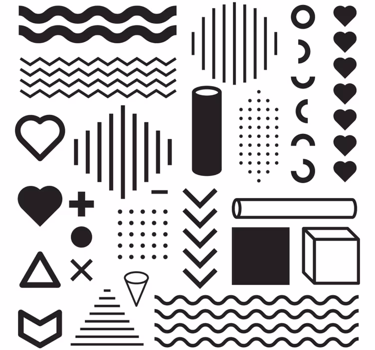 Onderzetters geometrische vormen verkenning - TenStickers
