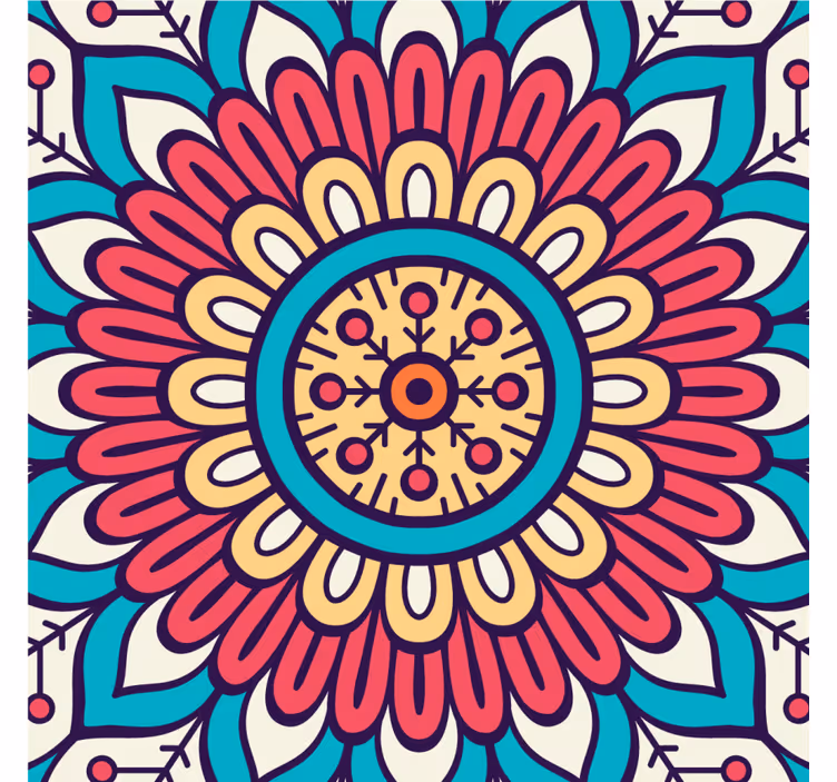 Onderzetters circulair bloemenpatroon - TenStickers