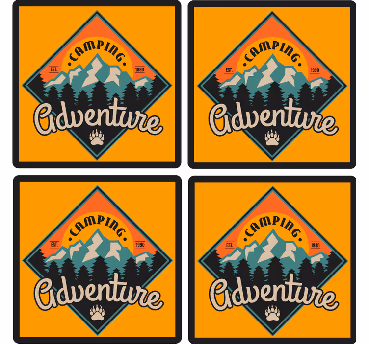 Camping avontuur vintage onderzetter - TenStickers
