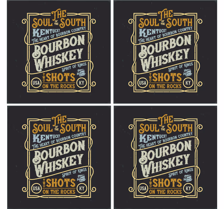 Citaat onderzetters bourbon whiskey zielen - TenStickers