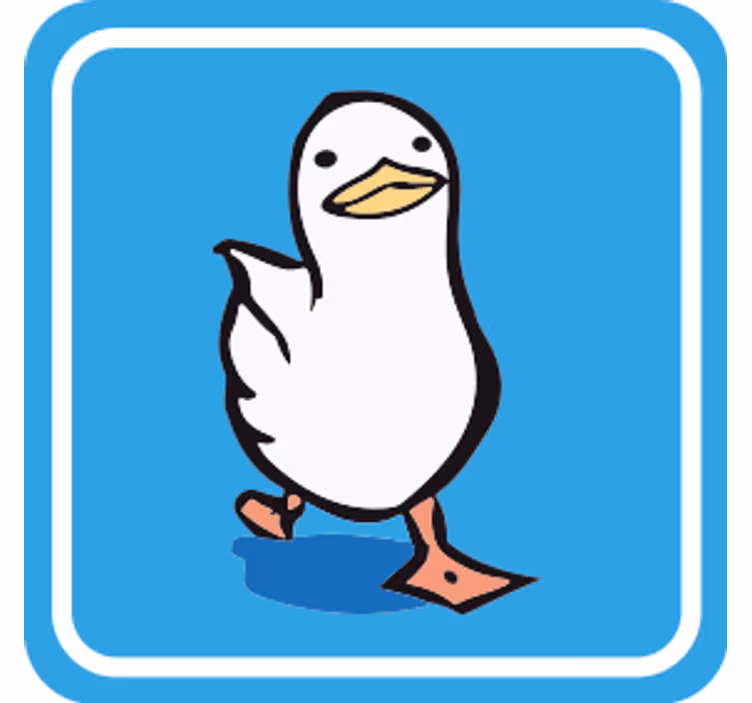 Wandelende cartoon eend enge onderzetters - TenStickers