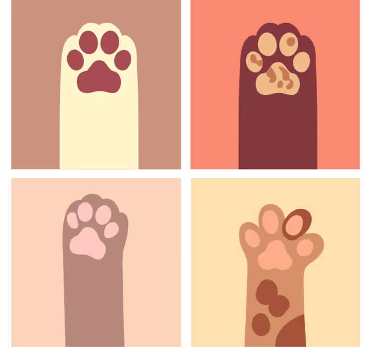 Enge onderzetters met pootafdrukpatronen - TenStickers