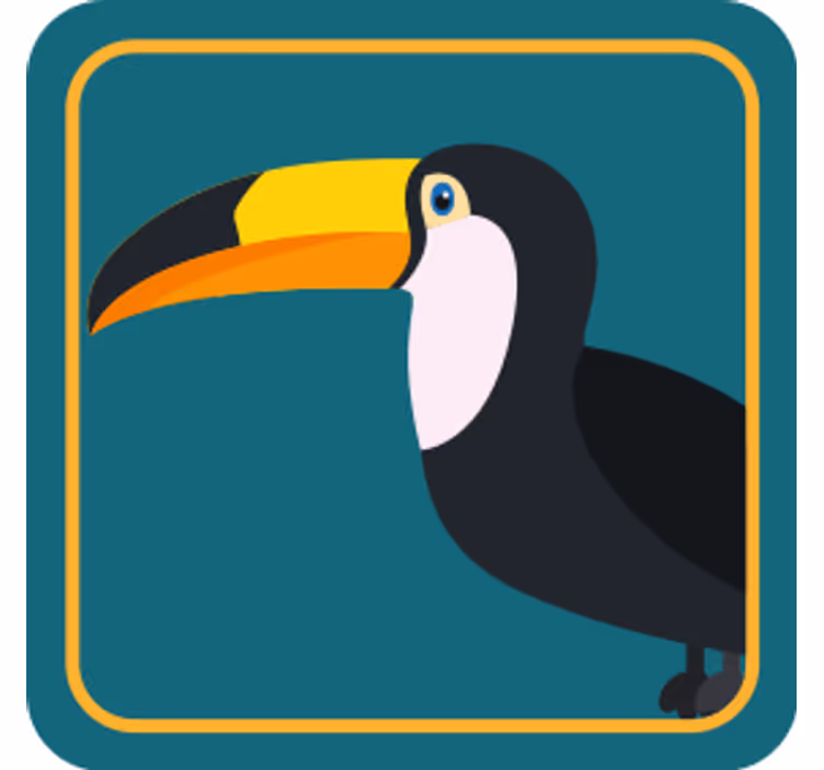Vintage onderzetters tropische toekan illustratie - TenStickers