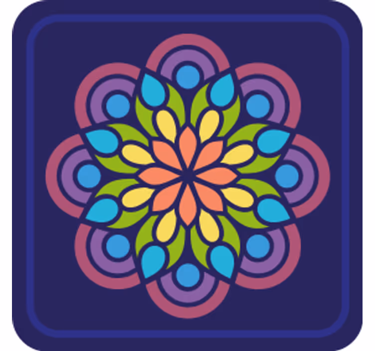 Onderzetters kleurrijk bloemmotief - TenStickers