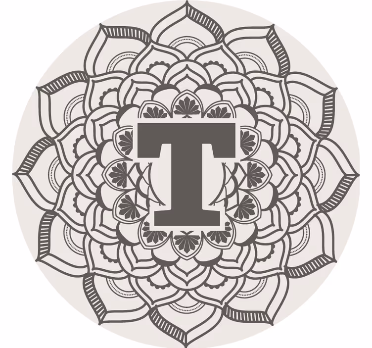 Bier onderzetters met bloemenmonogramdecoratie - TenStickers