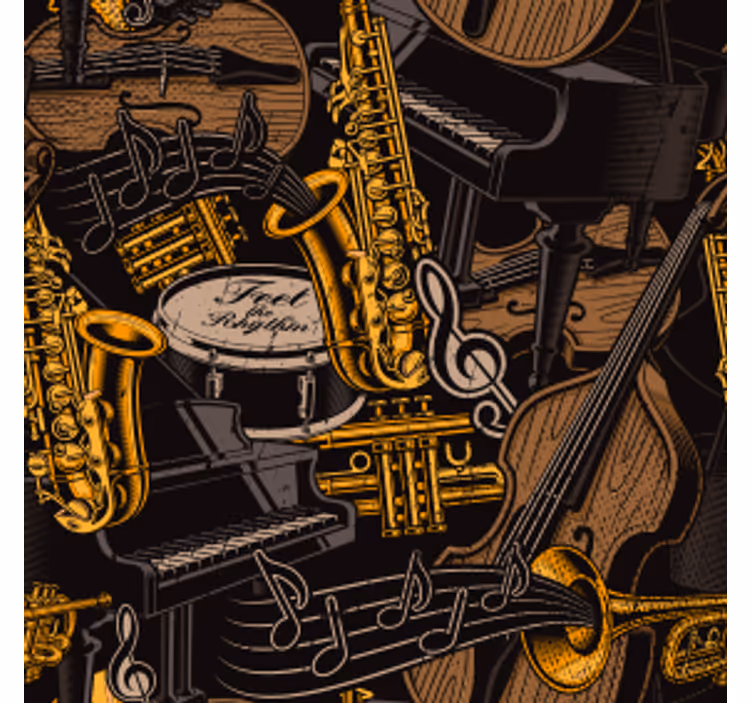 Enge onderzetters met muziekinstrumenten patroon - TenStickers