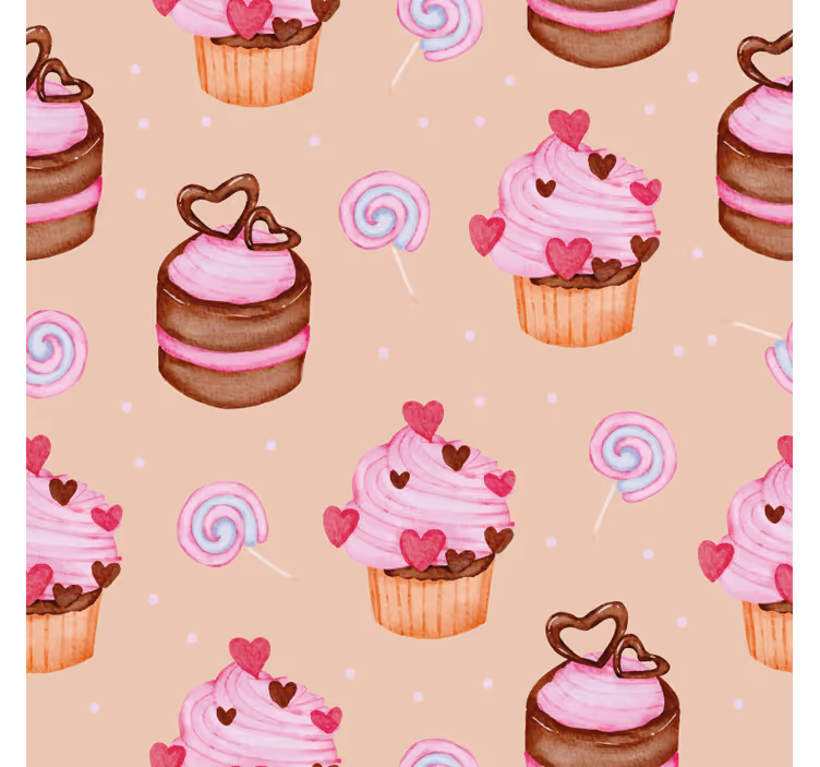 Gepersonaliseerde onderzetters zoet cupcake patroon - TenStickers