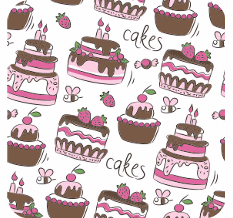 Onderzetters bruiloft speelse dessert illustratie - TenStickers