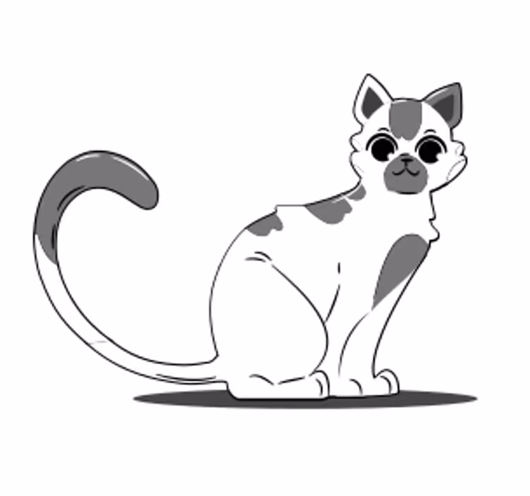 Moderne onderzetters schattige kattenfiguur - TenStickers