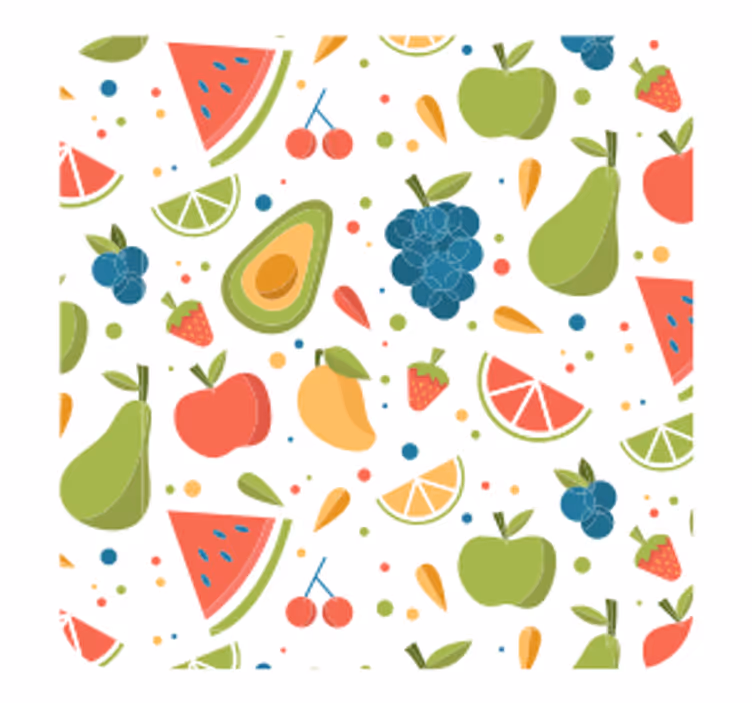 Moderne onderzetters met levendig fruitmotief - TenStickers