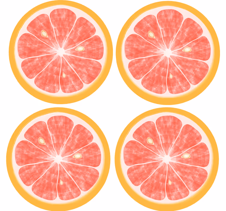 Enge onderzetters citrus slice motief - TenStickers