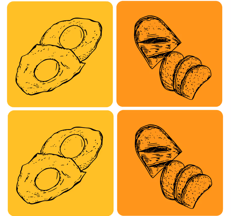 Moderne onderzetters gesneden avocado en brood - TenStickers